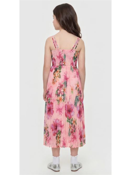 chiffon sl dress pleated dress GUESS | J6GK11 WA2T0P9LB